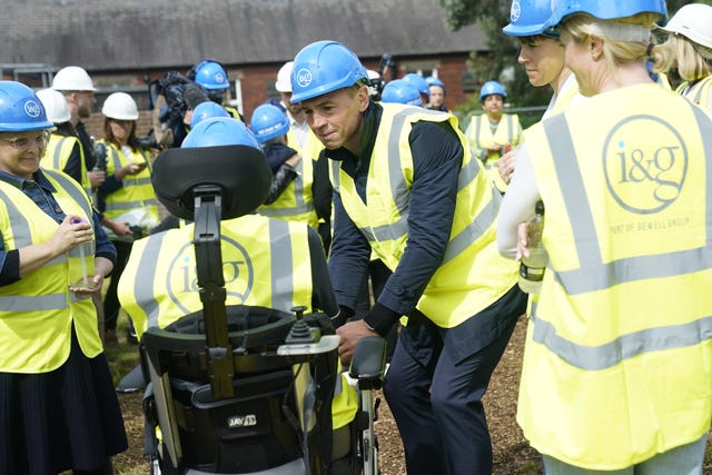 Kevin Sinfield helped during a groundbreaking ceremony for the new Rob Burrow Centre for Motor Neurone Disease in Leeds on Monday 