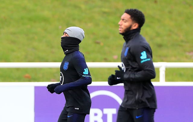 Raheem Sterling and Joe Gomez trained together on England duty at St George's Park