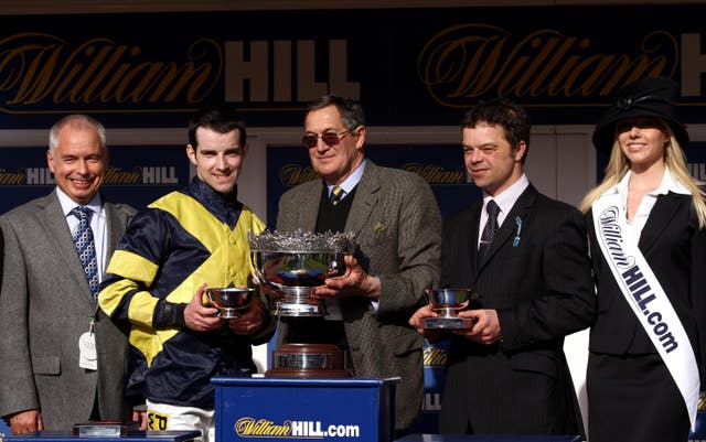 Jimmy Moffatt (second right), along with owners Kevin and Anne Glastonbury and jockey Charlotte Jones confirmed they would not appeal