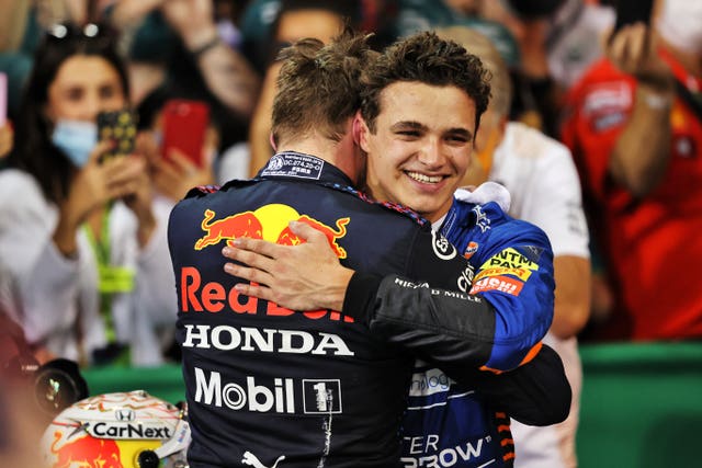 Norris hugging Verstappen