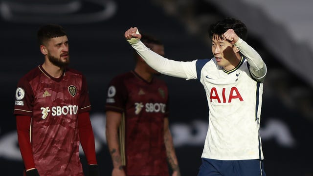 Son Heung-min celebrates his goal 