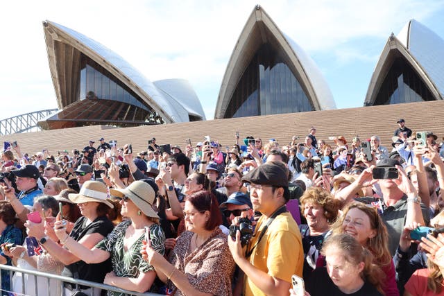 Crowds gather at Sydney Opera House