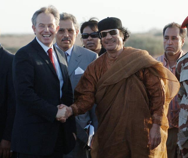 Tony Blair and Muammar Gaddafi