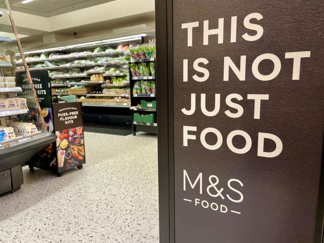 Food in a Marks and Spencer store