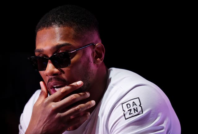 Anthony Joshua at a press conference