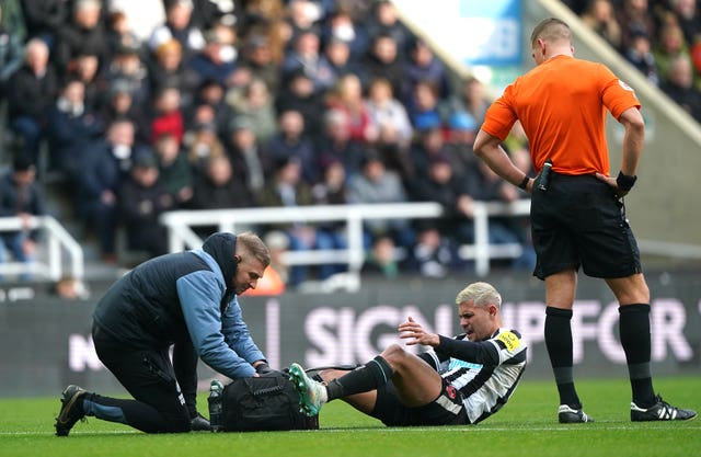 Bruno Guimaraes receives treatment