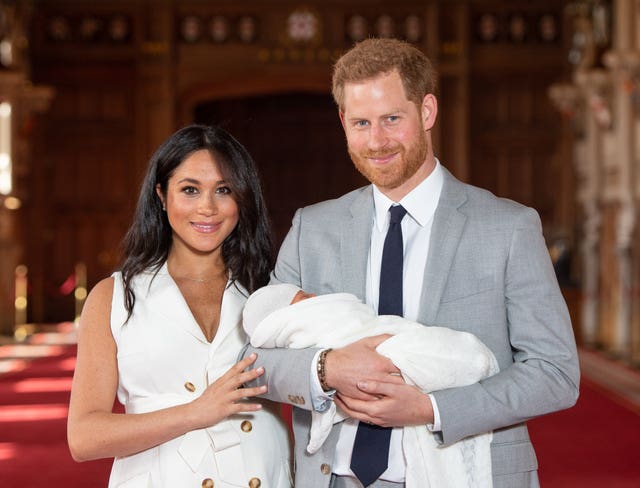 The Duke and Duchess of Sussex with their baby son Archie in 2019 