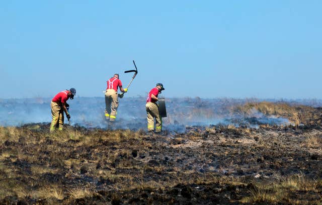 Firefighters on the moors