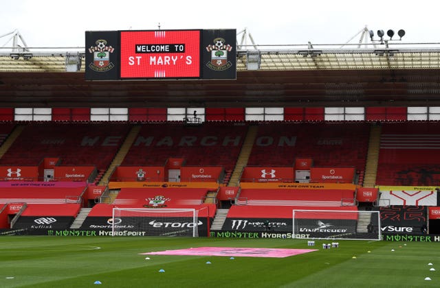 A general view of St Mary’s Stadium, Southampton.