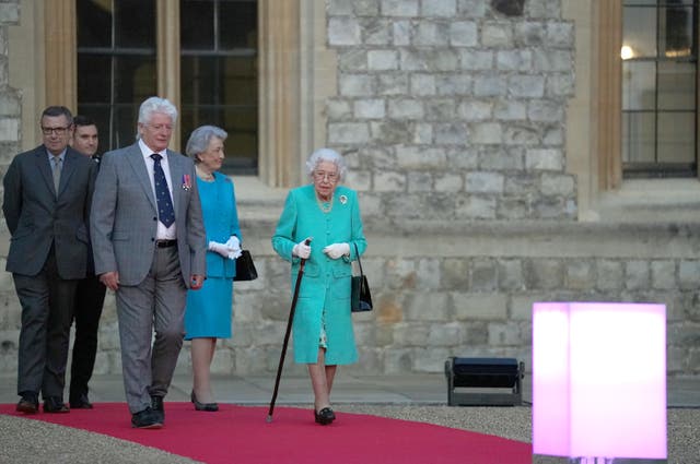 The Queen symbolically lead the lighting of the principal Jubilee beacon at Windsor Castle