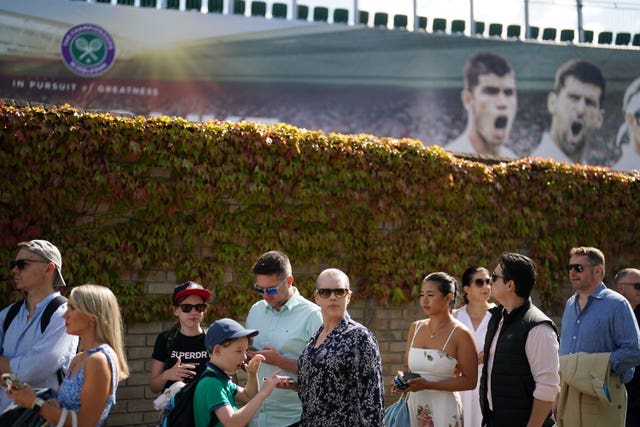 People queueing outside Wimbledon