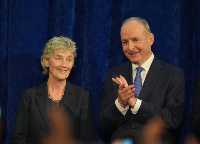 Catherine Connolly with Taoiseach Micheal Martin