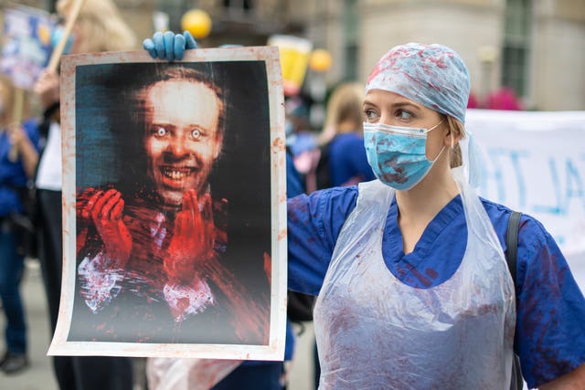 NHS worker protests