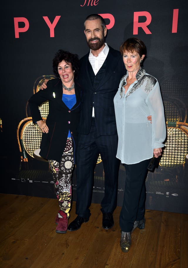 Ruby Wax (left), Rupert Everett (centre) and Celia Imrie attending The Happy Prince Premiere held at Vue West End, Leicester Square, London.
