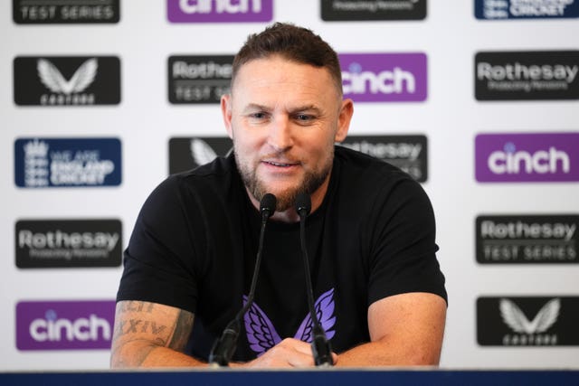 Brendon McCullum at an England press conference