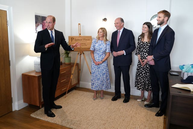 The Prince of Wales speaks during a visit to officially open James’ Place Newcastle