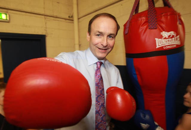 Micheal Martin in boxing gloves