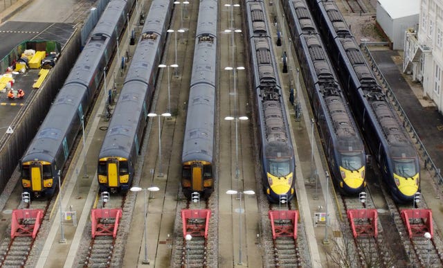 Trains at a siding in Kent