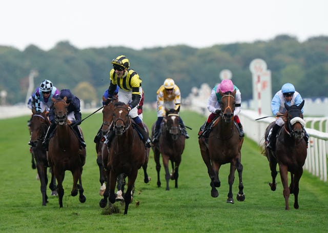 Giavellotto (right) in action in the St Leger