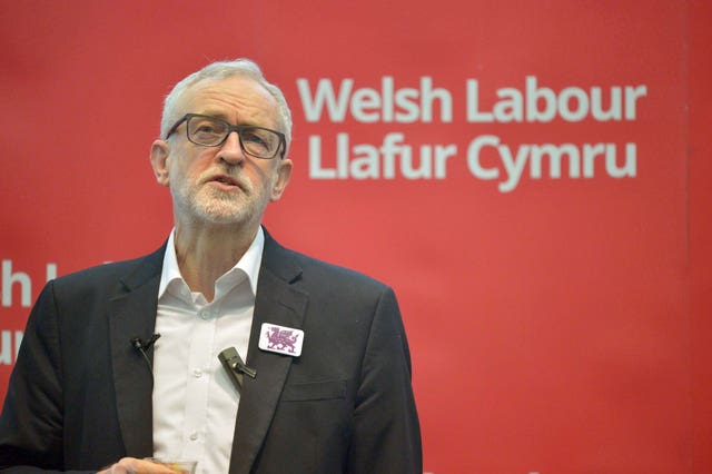 Labour Leader Jeremy Corbyn addresses a members’ rally at Bangor University