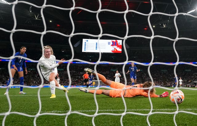 Lauren Hemp scores for England