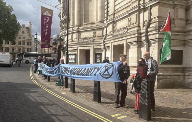 Protesters outside the Barclay’s AGM 