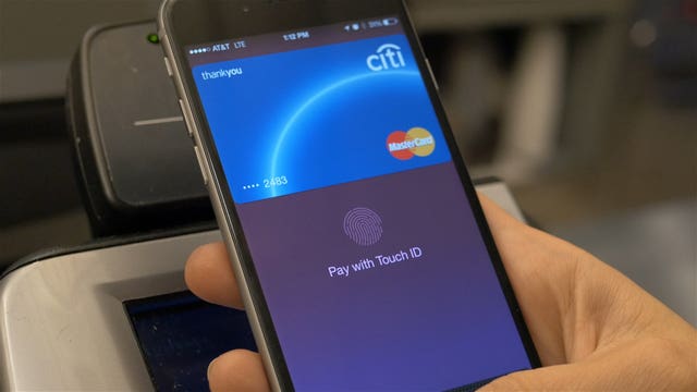 An Apple pay wallet open on an iPhone