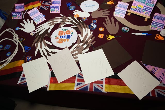 Hand prints on paper