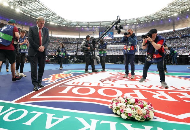 Sir Kenny Dalglish lays a wreath to mark tomorrow’s anniversary of the Heysel disaster in which 39 Juventus fans died