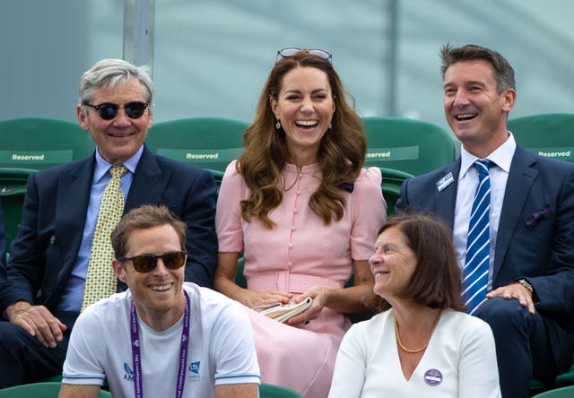 LTA chief executive Scott Lloyd, top right, alongside the Princess of Wales at Wimbledon in 2021