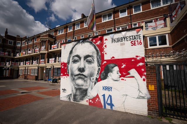 England flags on display on Kirby Estate