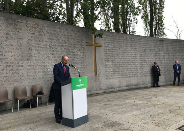 Fianna Fail leader Michael Martin speaking at Arbour Hill in Dublin