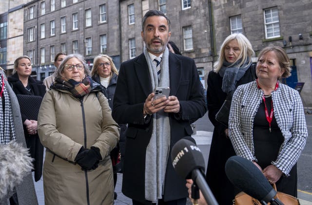 Aamer Anwar with members of the Scottish Covid Bereaved 