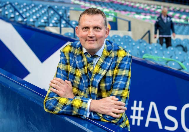 Doddie Weir at Murrayfield in his trademark tartan suit