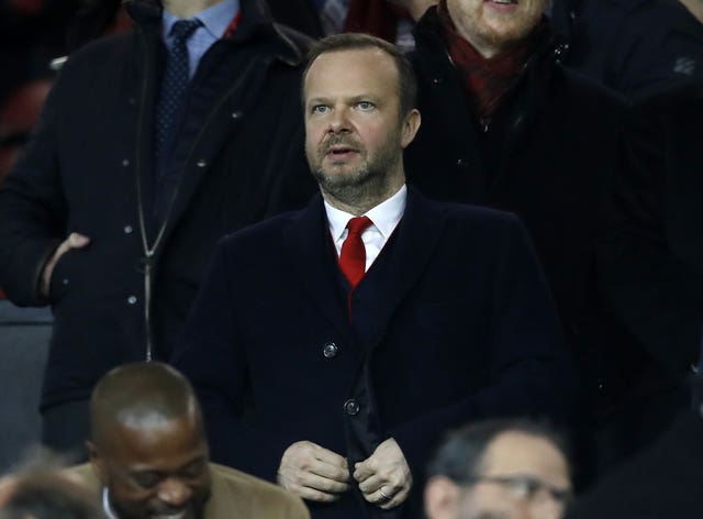 Manchester United executive vice-chairman Ed Woodward, pictured, backed manager Ole Gunnar Solskjaer earlier in the week (Martin Rickett/PA)