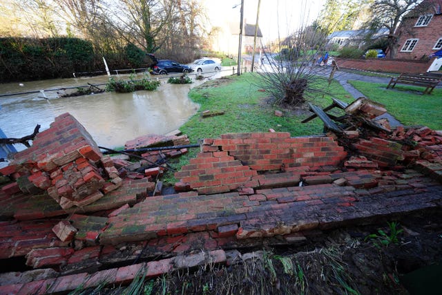 A wall knocked down in Leicestershire