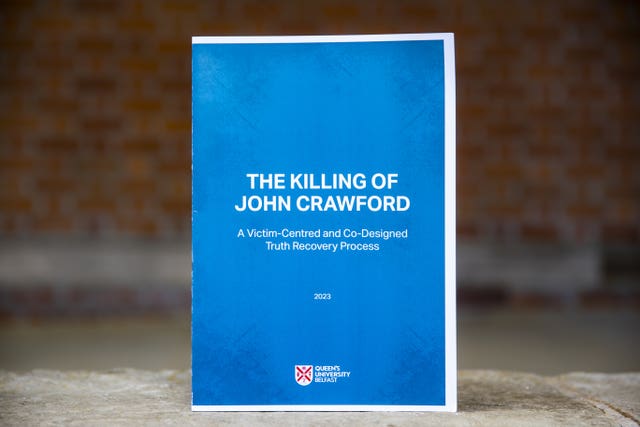A copy of a report by Queens University Belfast into the murder of John Crawford