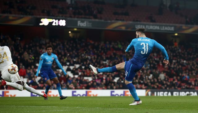 Sead Kolasinac's goal helped Arsenal past Ostersund despite a second-leg loss