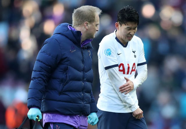 Son Heung-min broke his arm against Aston Villa on February in a game where he scored two goals 