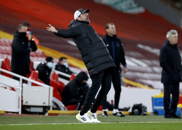 Jurgen Klopp gestures on the touchline