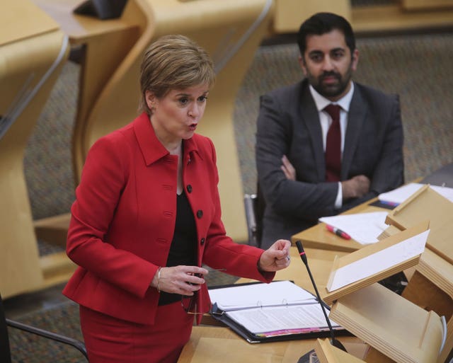 Nicola Sturgeon in the Scottish Parliament