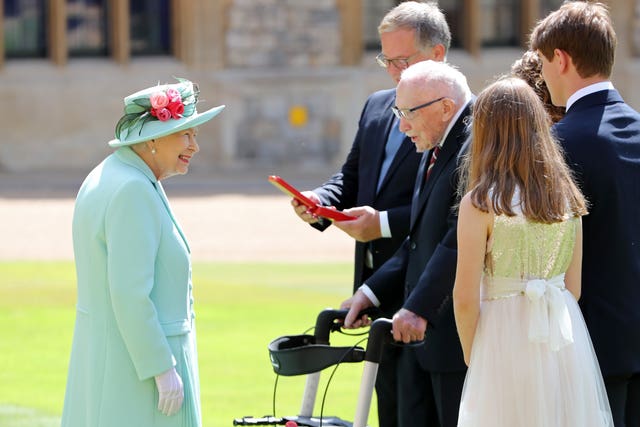 The Queen met Sir Tom's family when he she dubbed him a knight. Chris Jackson/PA Wire