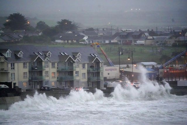 A storm at a seafront 