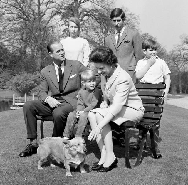 Philip and the Queen with their young family in 1968. PA Archive