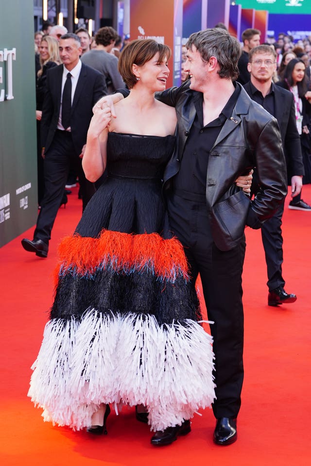 Jessie Buckley and Paul Mescal attend the screening of Hamnet at the Southbank Centre, Royal Festival Hall