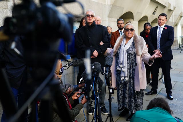 Mina Smallman outside the Old Bailey 