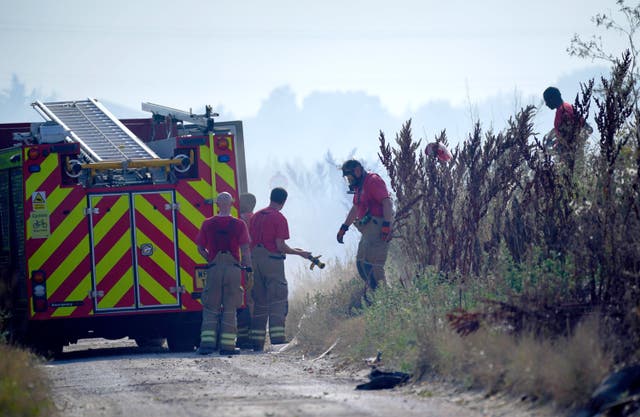 Firefighters at the scene of a fire in Wennington
