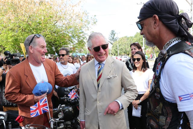 The Prince of Wales and the Duchess of Cornwall attend a British classic car event in Havana, Cuba