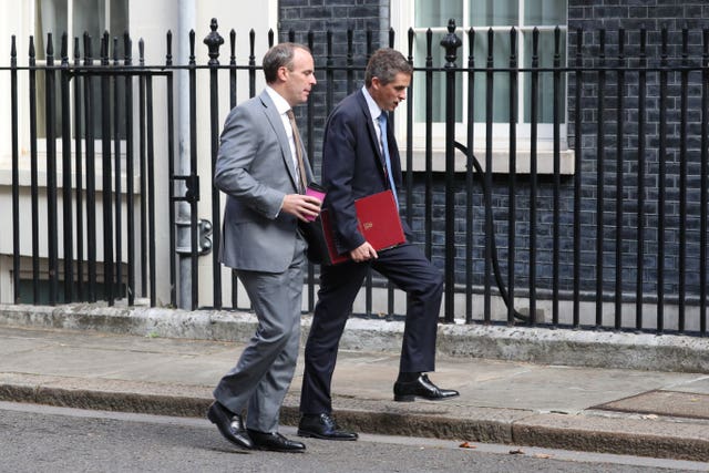 Foreign Secretary Dominic Raab (left) and Education Secretary Gavin Williamson 