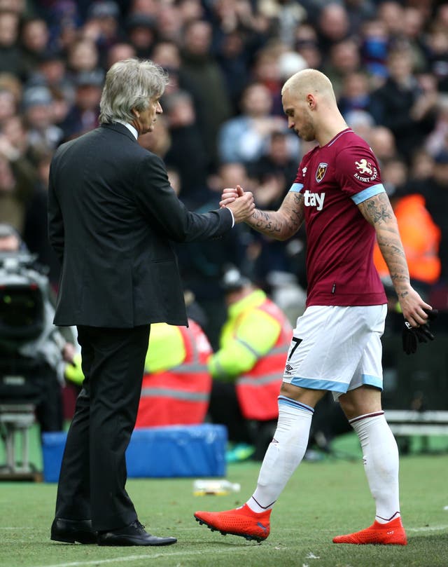 Arnautovic was substituted by manager Manuel Pellegrini with 19 minutes remaining.